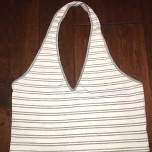 Striped halter top crop top